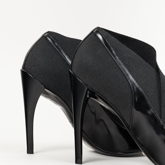 Christian Dior Black Leather Elastic Wrap Pointed Toe Stiletto Bootie - Picture 8 of 10